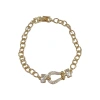 Ligero lujo moda premium sentido completo taladrado herradura anillo hebilla pulsera exquisita personalidad diseño único una centena de pulseras con accesorios Item Picture
